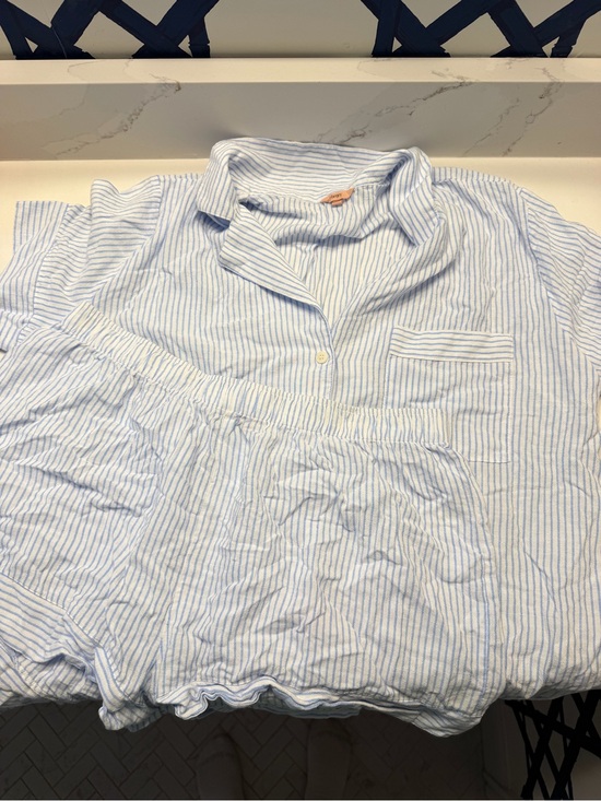 Eberjey Other - Eberjey Light Blue & White Striped Cotton Pajama Set